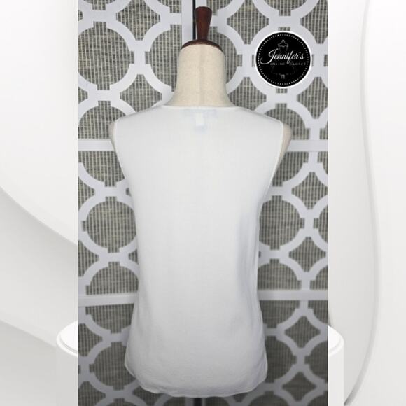 Cable & Gauge White V-Neck Sleeveless Sweater Top Size Large - Picture 5 of 8